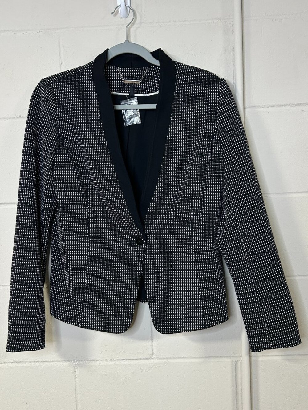 White House Black Market Blazer 10 One Button Polka Dot Career Corpcore Preppy
